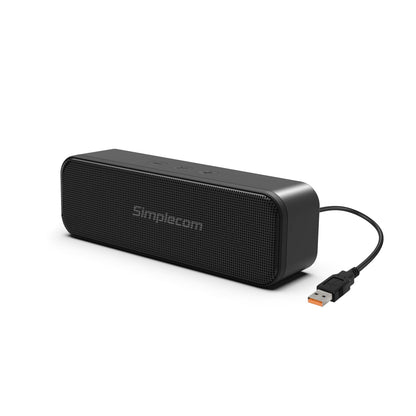 Simplecom UM228 Portable USB Stereo Soundbar Speaker Plug and Play with Volume Control for PC Laptop