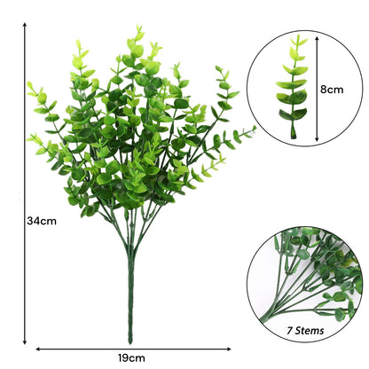 2 Pack Fake Plants Faux Artificial Eucalyptus Plants Home Garden Window Office Wedding Decoration