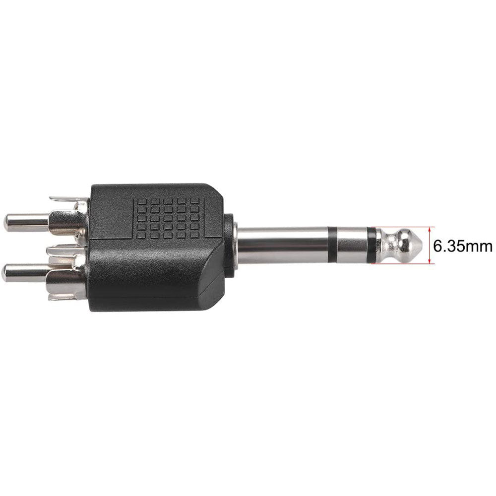 1/4 6.35mm Mono Male To 2X RCA male Audio Connector Adapter Splitter"