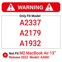 MacBook Air 13 Inch Case 2020 2019 2018, A1932, A2179,A2337 Shell Case Keyboard Cover Black