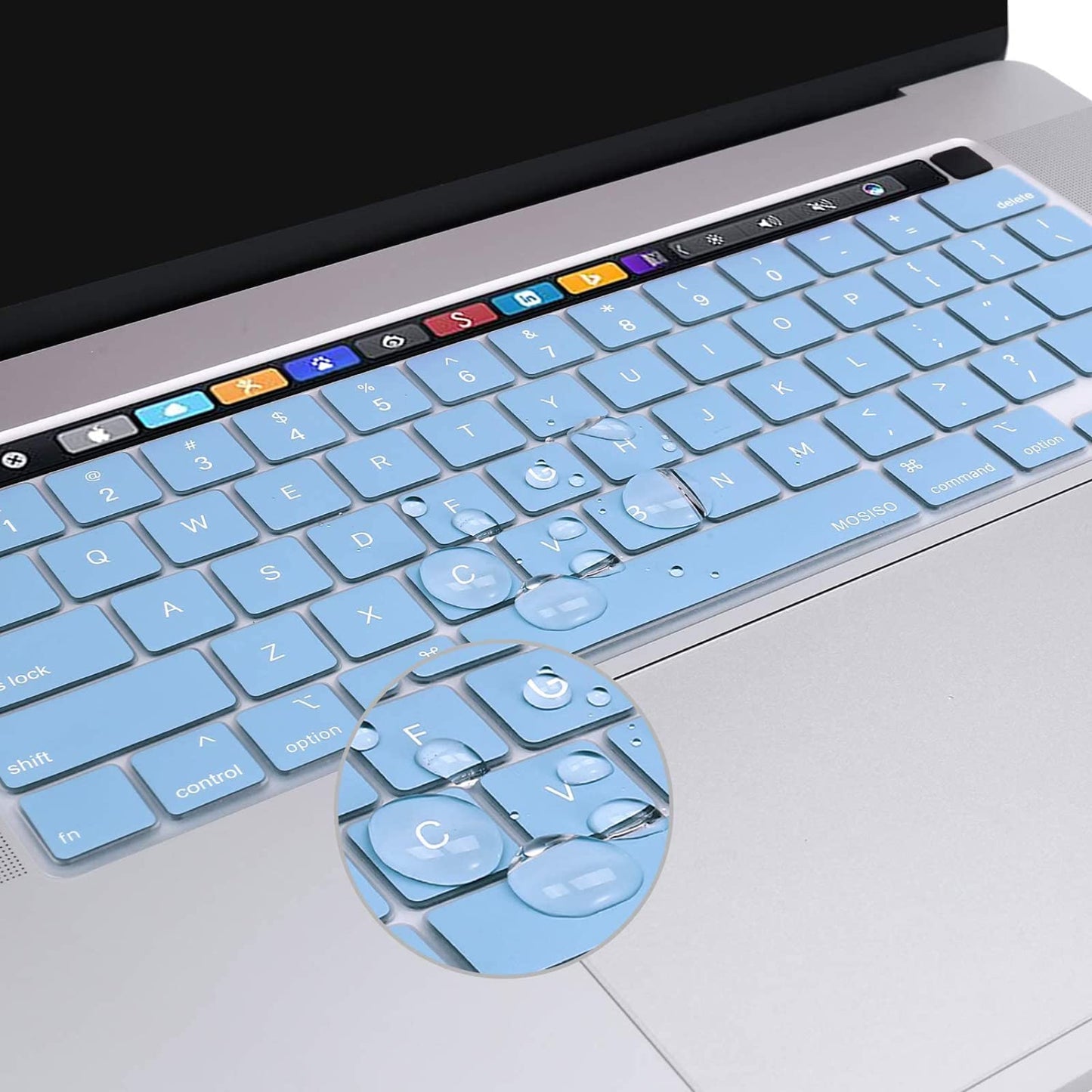 Keyboard Cover Skin For MacBook Pro 13 Pro 16 A2338 A2289 A2251 A2141 M1 M2 2020 to 2023 Sky Blue