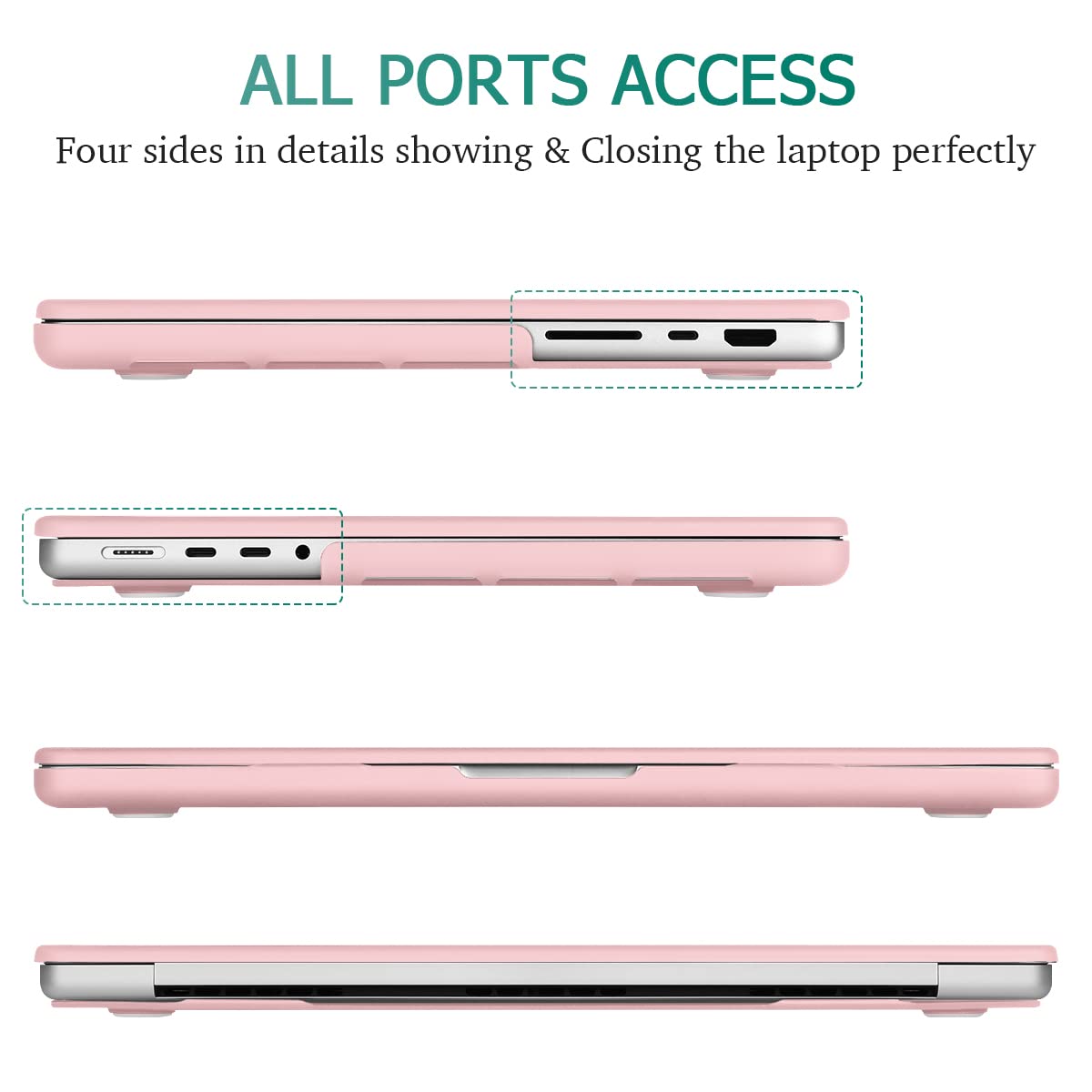 Suitable for MacBook Pro 14 Max Inch Case 2023 2022 2021 M2 A2779 M1 A2442 Hardshell Case Keyboard Cover Sold Pink