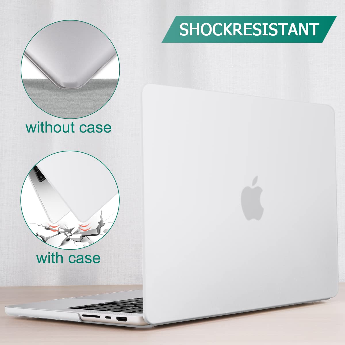 Suitable for MacBook Pro 14 Max Inch Case 2023 2022 2021 M2 A2779 M1 A2442 Hardshell Case Keyboard Cover White