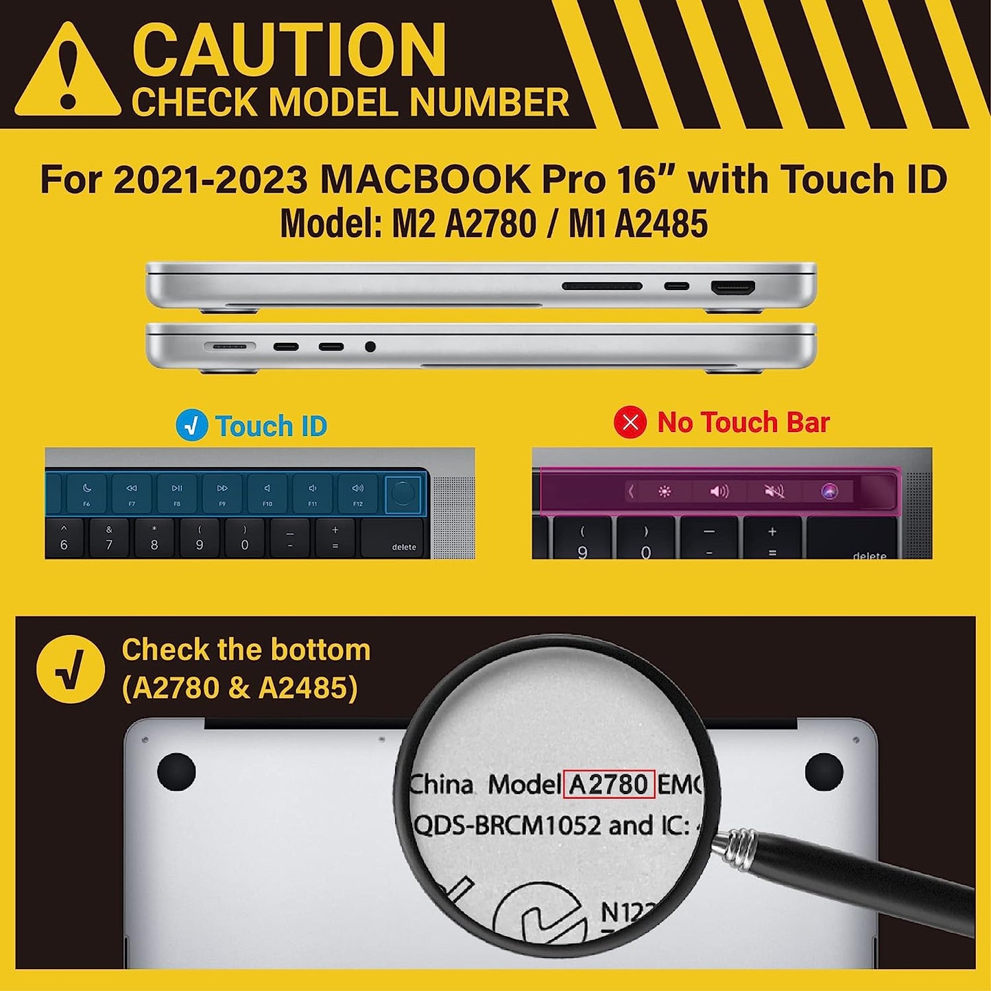 Suitable for  MacBook Pro 16 inch Case 2023 2022 2021 M2 A2780 A2485 M1 Pro/Max Hard Shell Case Keyboard Cover