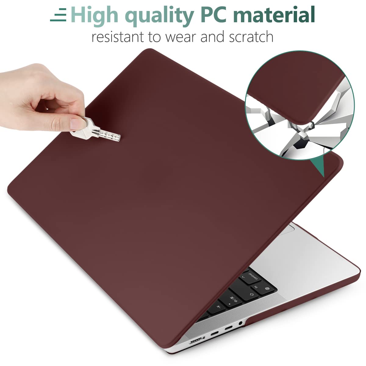 Suitable for  MacBook Pro 16 inch Case 2023 2022 2021 M2 A2780 A2485 M1 Pro/Max Hard Shell Case Keyboard Cover Wine Red