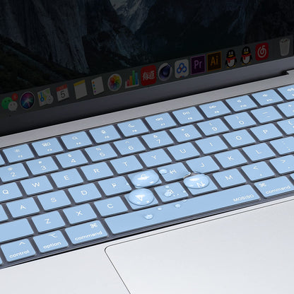 Keyboard Cover Skin For MacBook Air Pro 13 13.6 14 15.3 16 A2442 A2779 A2485 A2780 A2681 A2941 M1 M2 2021 to 2023 Sky Blue