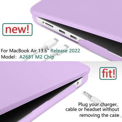 Suitable for  2023 2022 MacBook Air 13 inch case M2 Model A2681 Hard Shell Case Keyboard Cover Purple