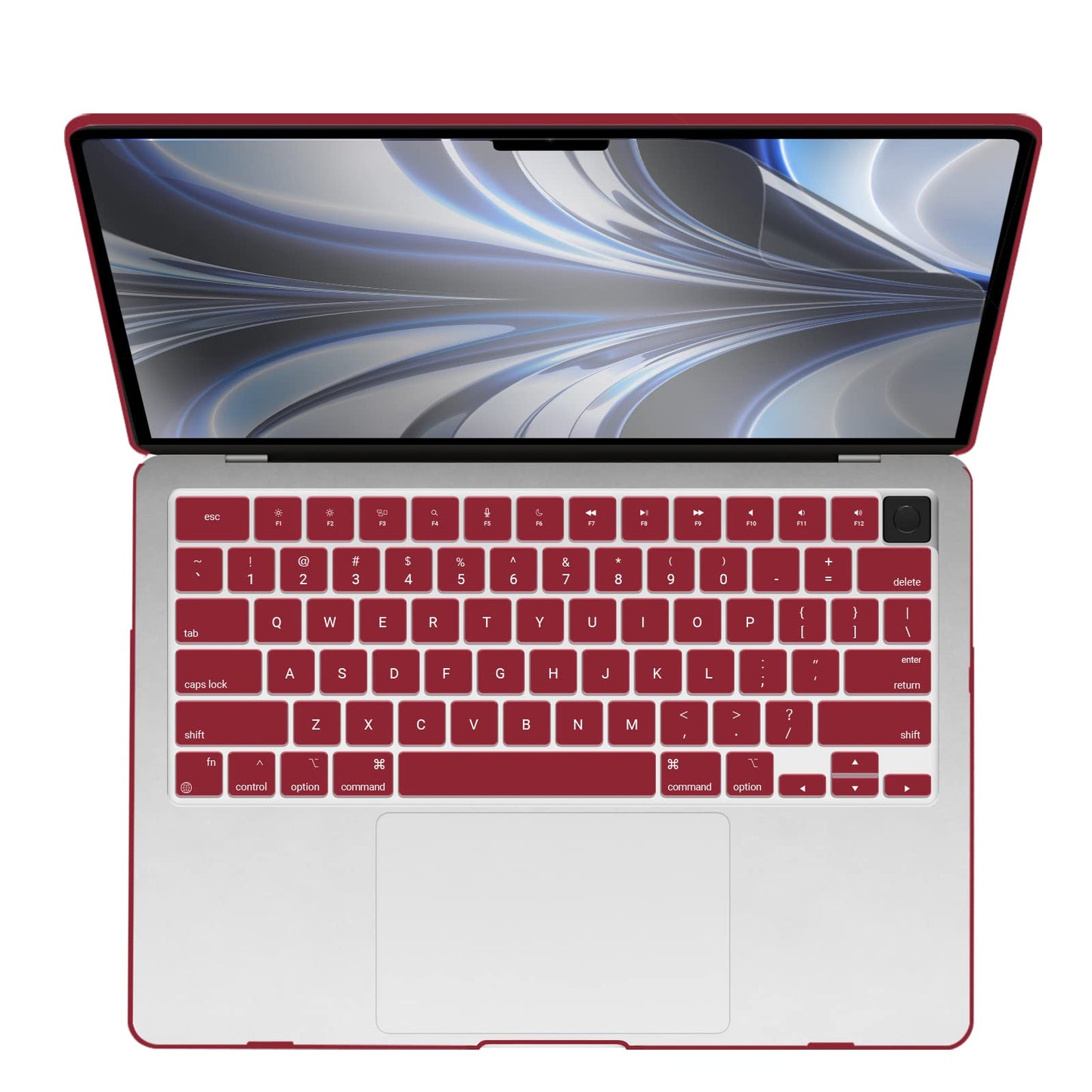 Suitable for  2023 2022 MacBook Air 13 inch case M2 Model A2681 Hard Shell Case Keyboard Cover Wine Red