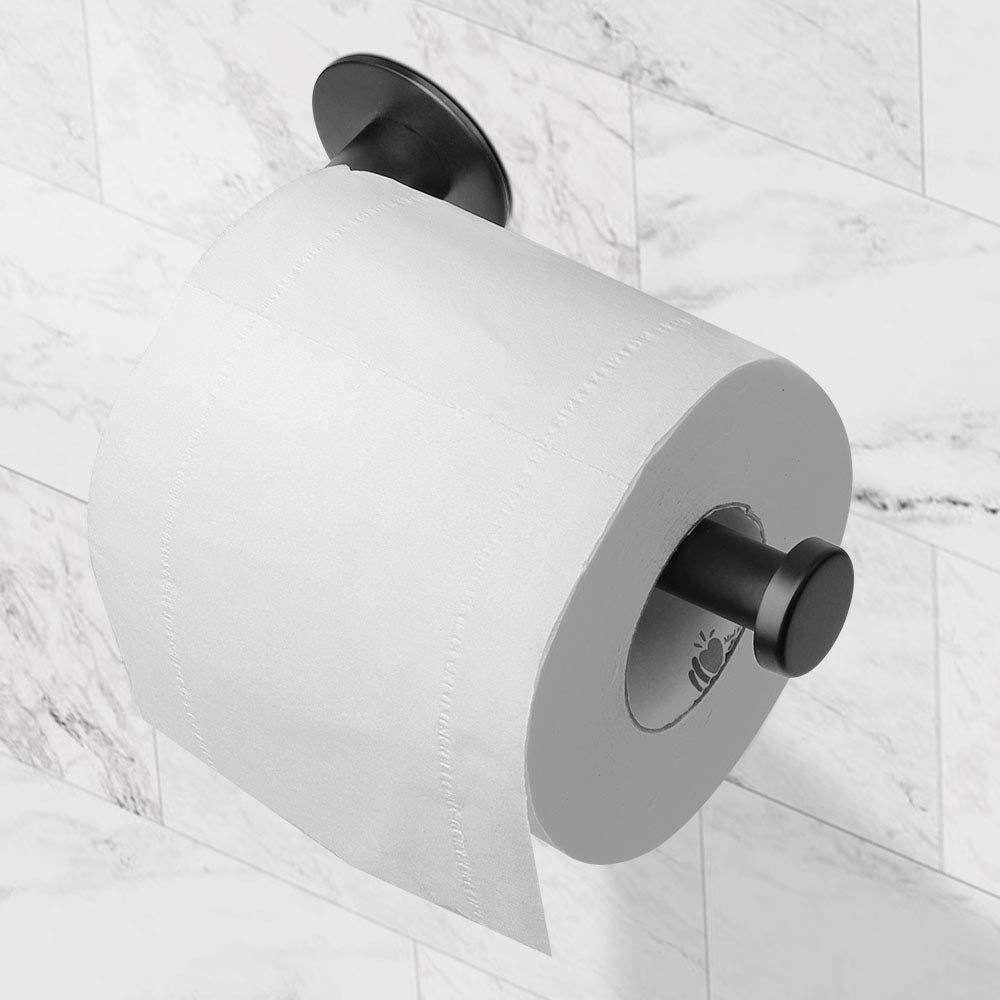 Toilet Paper Holder Self Adhesive Black Bathroom Paper Roll Holder Roll Holder 304