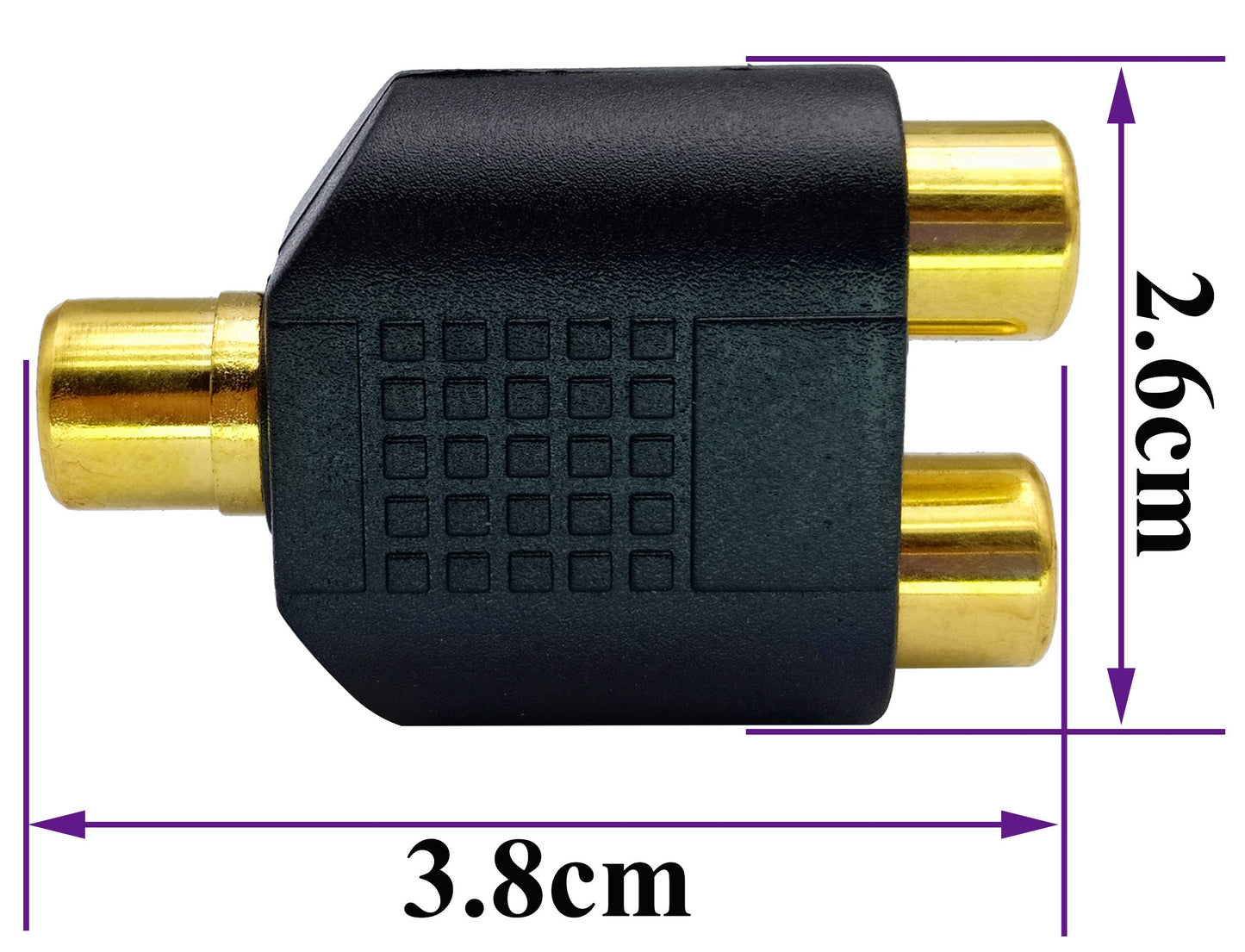 RCA Female to RCA Female Audio Splitter Adapter Connector Coupler