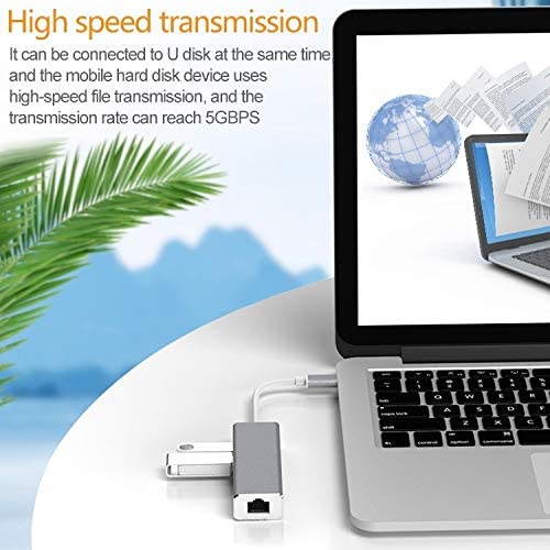 USB 3.1 USB-C Type C 1000 Mbps Gigabit Ethernet Rj45 LAN Adapter with 3 USB 3.0 Network Card