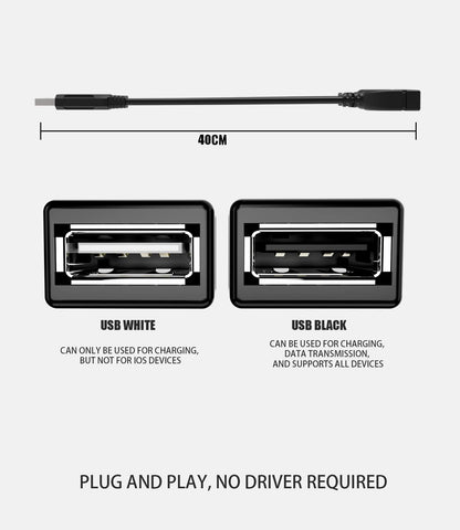 USB Splitter 1 Male to 2 Female USB Extension Cable Connectors USB 2.0 Male to Dual USB Female Splitter