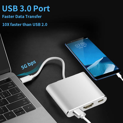 USB C to HDMI Adapter Type C AV Converter 4K HDMI USB 3.0 Port USB-C Female