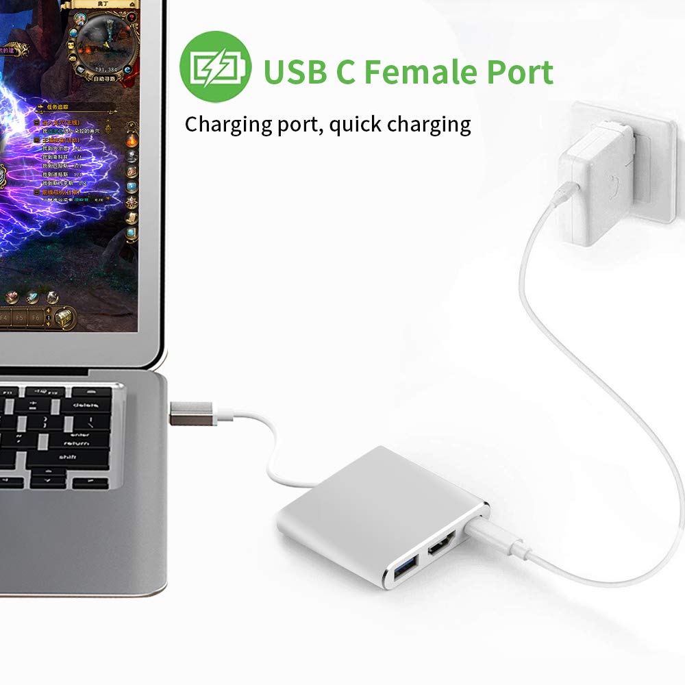 USB C to HDMI Adapter Type C AV Converter 4K HDMI USB 3.0 Port USB-C Female