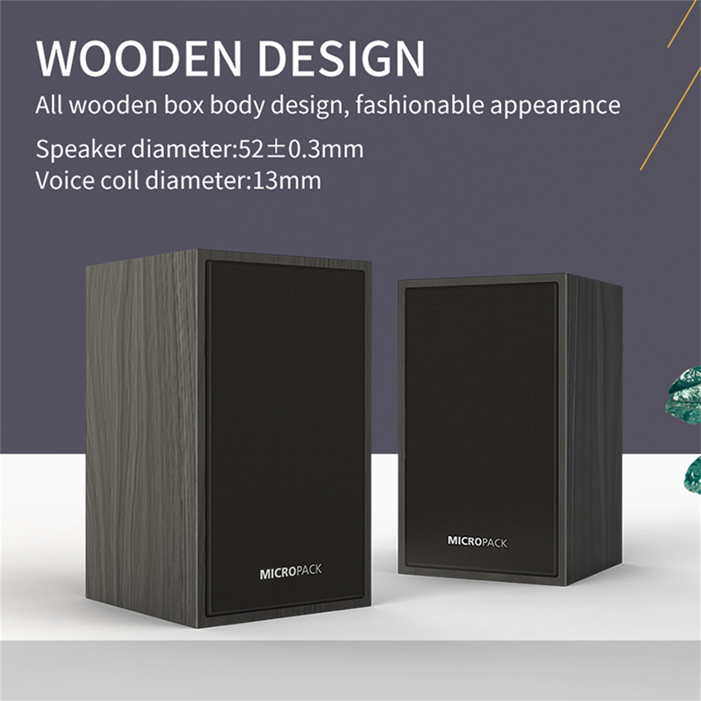 Wooden Multimedia Speaker Surround Sound Compatible with Laptops MP3/ MP4 Phone