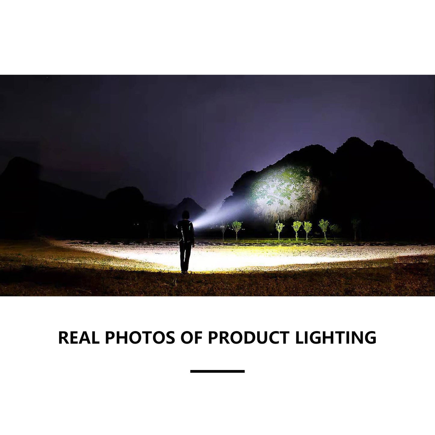 Mountgear Rechargeable Portable Flashlight with Side Light Outdoor Cycling ABS Flashlight