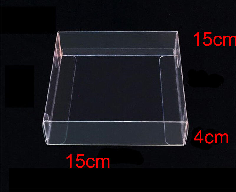 100 Pack of 15*15*4cm Clear PVC Plastic Folding Packaging Small rectangle/square Boxes for Wedding Jewelry Gift Party Favor Model Candy Chocolate Soap Box