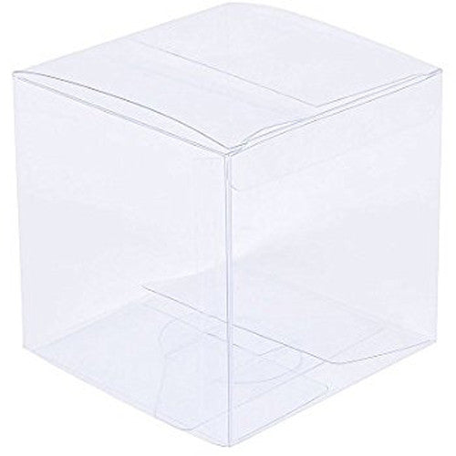 100 Pack of 8cm Square Cube - Product Showcase Clear Plastic Shop Display Storage Packaging Box