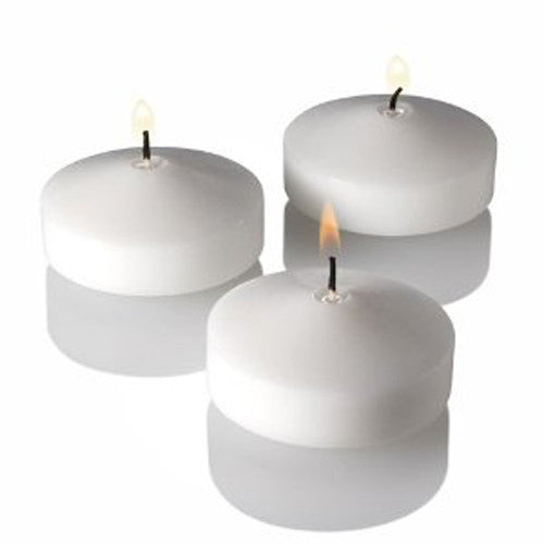 100 Pack of 4 Hour White Floating Candles - 4cm diameter - wedding party decoration