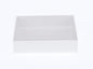 100 Pack of White Card Box - Clear Slide On Lid - 25 x 25 x 6cm - Large Beauty Product Gift Giving Hamper Tray Merch Fashion Cake Sweets Xmas