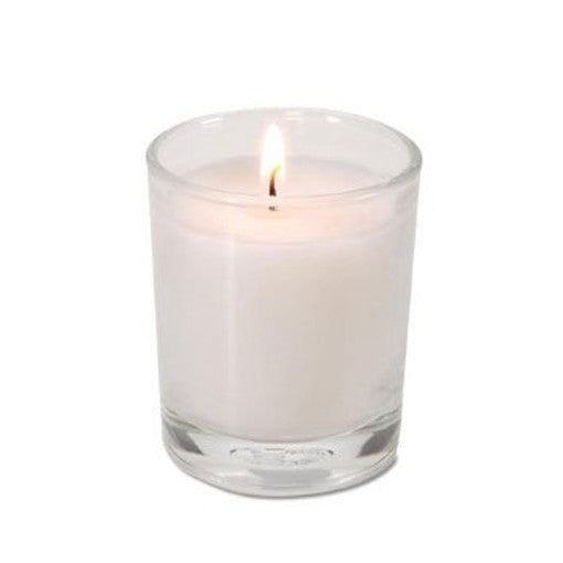 20 White Wax Clear Glass Holder Votive Candle - Wedding Event Centrepiece Table Decoration