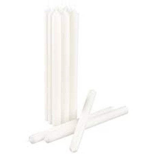 50 bulk buy pack white wax 20cm taper church house vigil candleabra candle 2CM WIDE