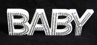 White Baby Nursery 30cm Sign Plaque Plate with Diamantes Newborn Gift Homeware Bedroom Decoration Wall Art