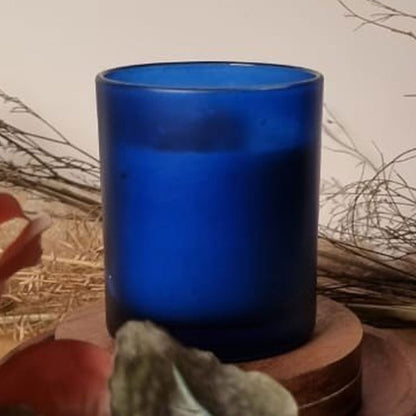 20 Pack Blue Frosted Glass Votive Tealight Candle Holders House Party Centerpiece Xmas Wedding Decor Glass Candlestick Party Decorations Bridal Baby Shower Event