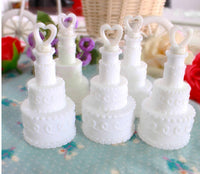 25 Pack Wedding Cake Blow Bubble Bottles White Plastic 6cm High Bomboniere Favour Guest Gift
