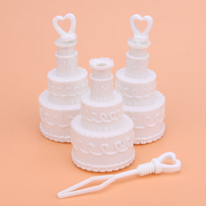 25 Pack Wedding Cake Blow Bubble Bottles White Plastic 6cm High Bomboniere Favour Guest Gift