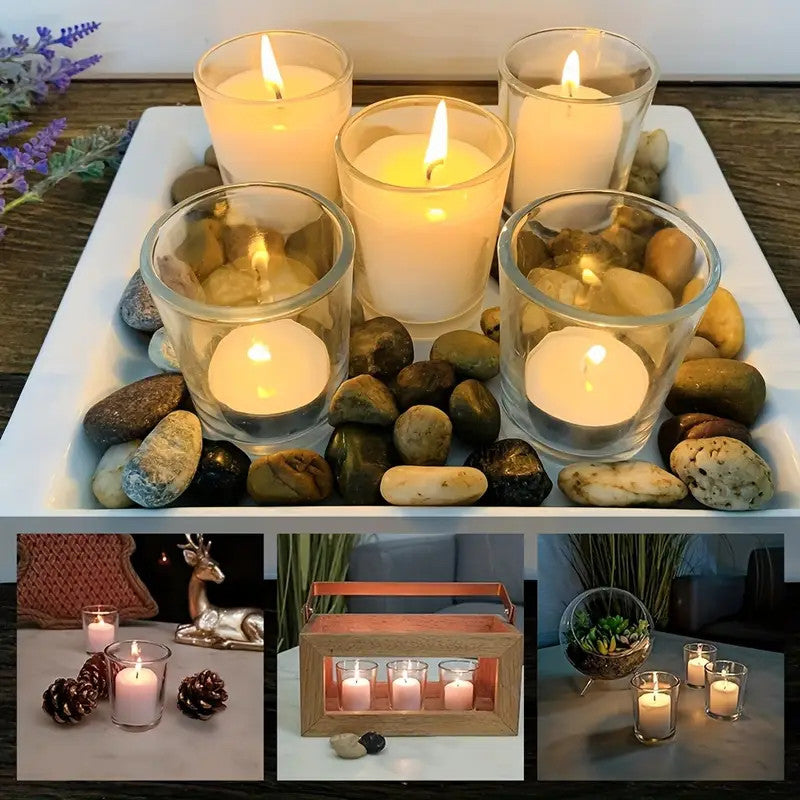 20 Pack Tealight Glass Votive Candle Holders Bulk Set Festival Decor Wedding Propose Parties Holiday and Home Decor