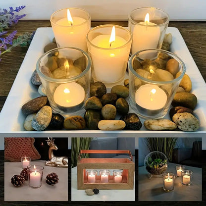 40 Pack Tealight Glass Votive Candle Holders Bulk Set Festival Decor Wedding Propose Parties Holiday and Home Decor