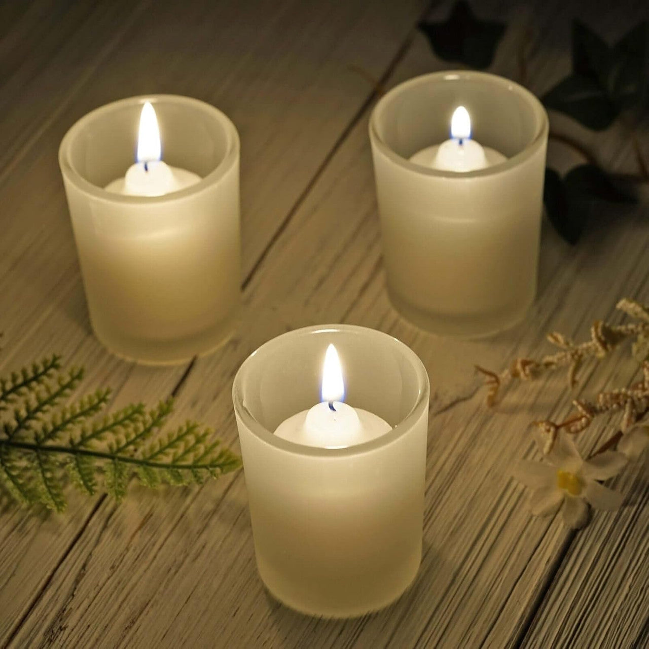 10 Pack Frosted White Glass Votive Candle Holders for Candle Making Kit Tealight Candles Cup Home Decoration