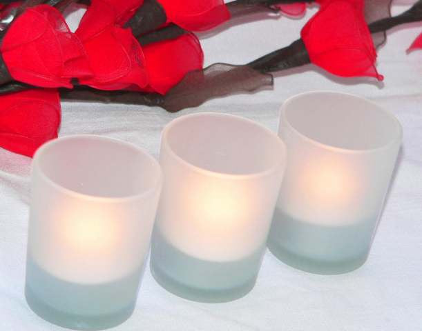 10 Pack Frosted White Glass Votive Candle Holders for Candle Making Kit Tealight Candles Cup Home Decoration