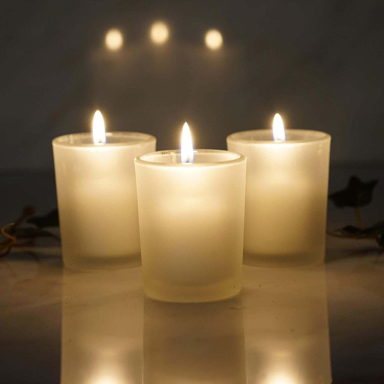 10 Pack Frosted White Glass Votive Candle Holders for Candle Making Kit Tealight Candles Cup Home Decoration