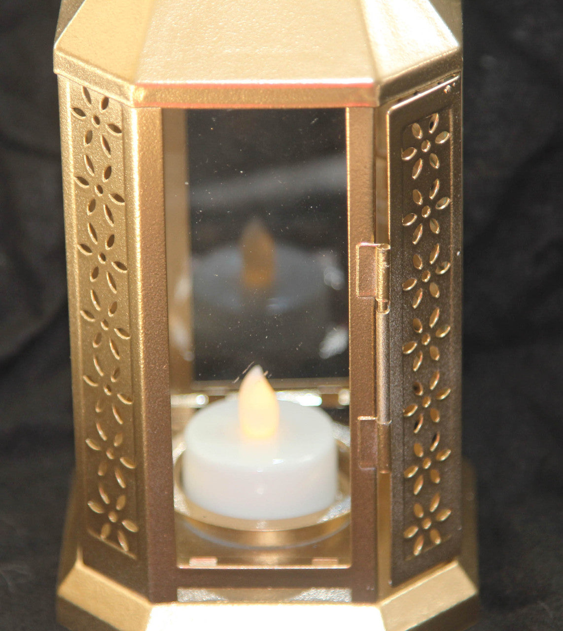 5 Pack of Gold Metal Miners Lantern Summer Xmas Wedding Home Party Room Balconey Deck Decoration 21cm Tealight Candle