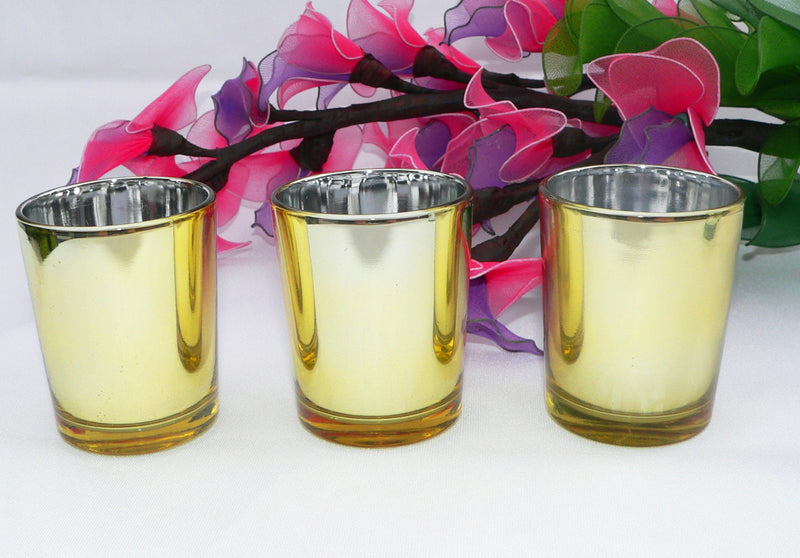 40 Pack Gold Votive Tealight Candle Holders Valentines Day Mercury  Wedding Decor Glass Candlestick Party Decorations Bridal Baby Shower Event