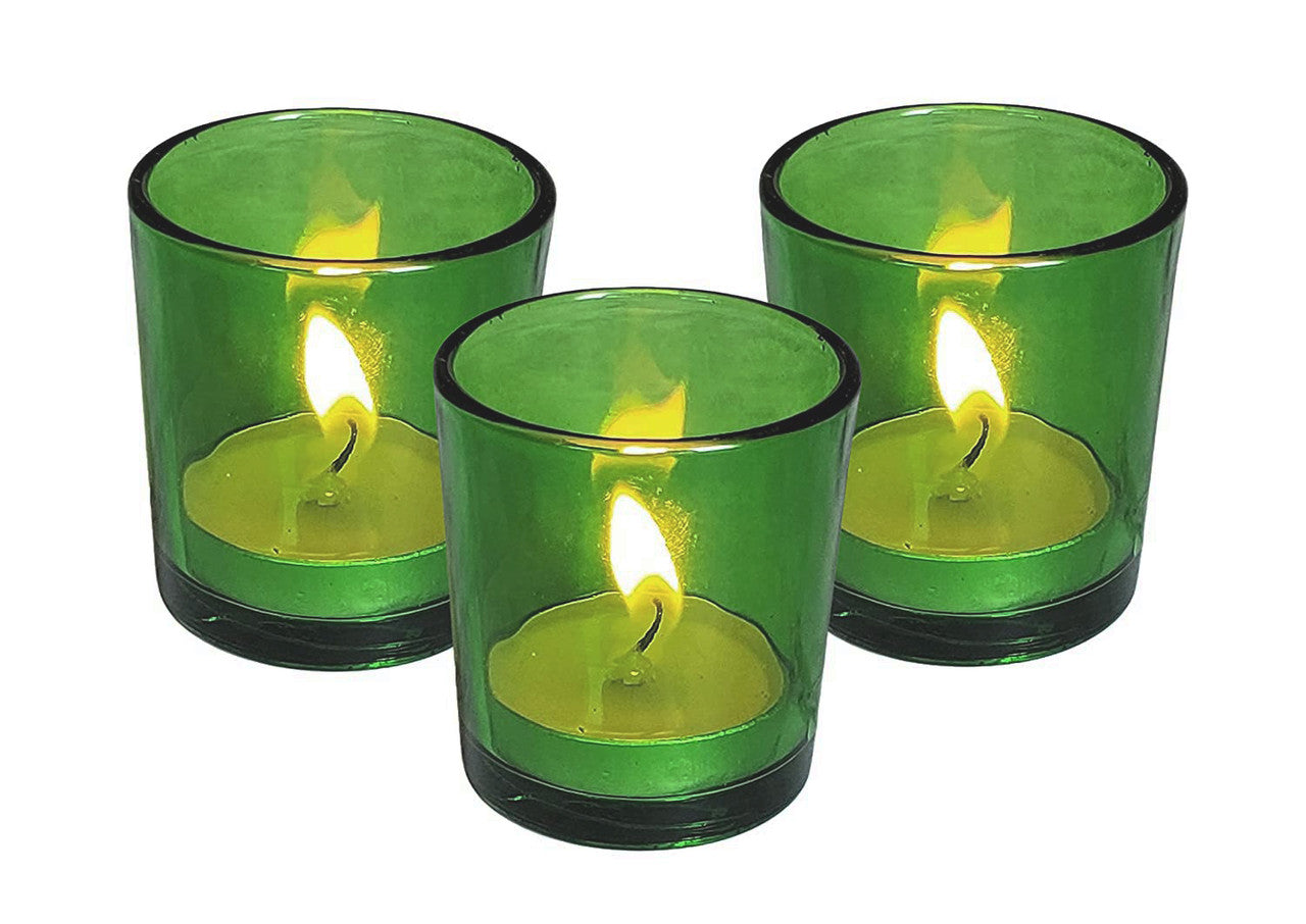 10 Pack Green Glass Votive Candle Holders Table Centreoieces  Xmas Wedding Anniversary Event Recption Party Function or Home Decor