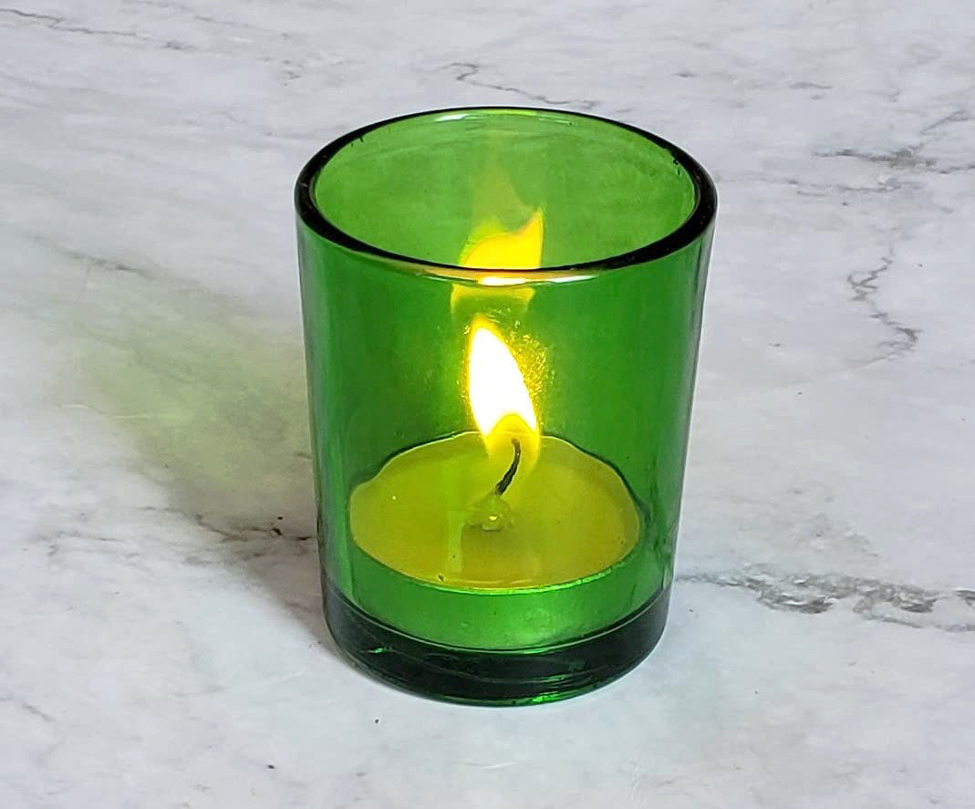 10 Pack Green Glass Votive Candle Holders Table Centreoieces  Xmas Wedding Anniversary Event Recption Party Function or Home Decor