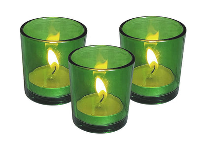 20 Pack Green Glass Votive Candle Holders Table Centreoieces  Xmas Wedding Anniversary Event Recption Party Function or Home Decor