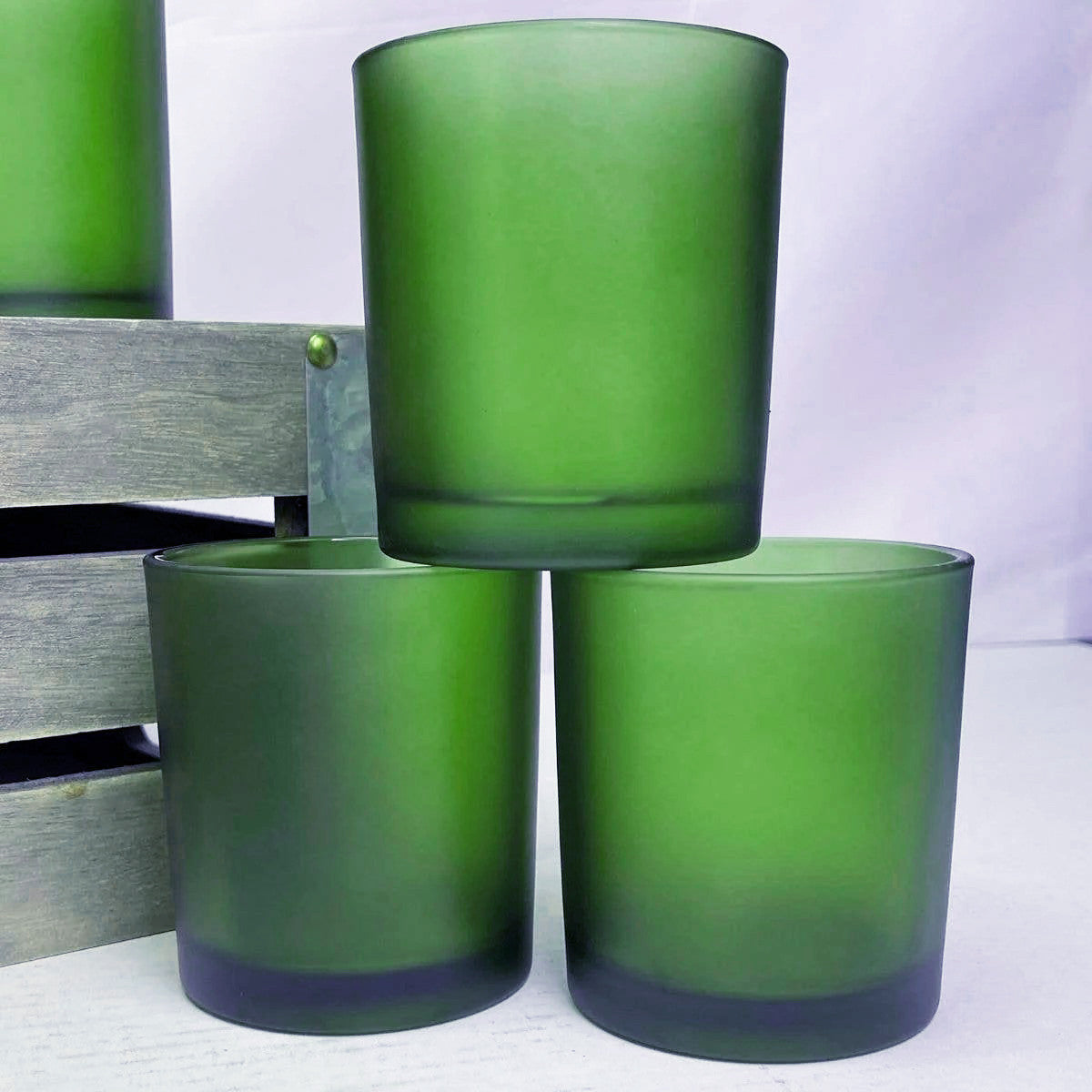 10 Pack Green Frosted Glass Votive Candle Holders Table Centreoieces  Xmas Wedding Anniversary Event Recption Party Function or Home Decor