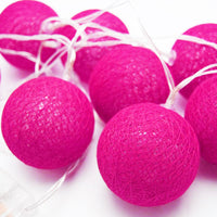 20 Ball HOT Pink 3m String Light Battery Box 5cm Cotton Ball  Christmas Birthday Bbay Girl Special Occasion Decoration
