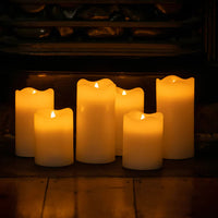 5 Pcs LED Block Pillar Candle White Flameless Safe Indoor Battery Power Party Home Decor Wedding Xmas Table Centrepiece