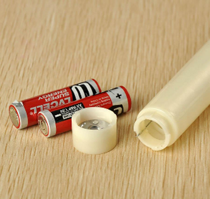 20 Pack Taper Stick White Battery Candle - Natural Flame Light Colour No Flicker - Gold Stand Base