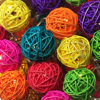 1 Set of Multi Coloured 5cm Rattan Cane 20 Ball Battery Powered 3m String Lights Christmas Gift Home Wedding Party Bedroom Decoration Table Centrepiece