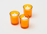 10 Pack Orange Glass Votive Tealight Candle Holders House Party Centerpiece Xmas Wedding Decor Glass Candlestick Party Decorations Bridal Baby Shower Event
