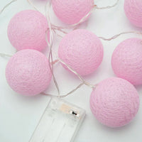 20 Ball Pastel Pink 3m String Light Battery Box 5cm Cotton Ball  Christmas Birthday Bbay Girl Special Occasion Decoration