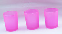 20 Pack Pink Frosted Glass Votive Tealight Candle Holders House Party Centerpiece Xmas Wedding Decor Glass Candlestick Party Decorations Bridal Valentines Event