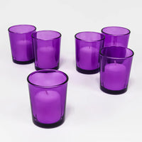 20 Pack Purple Glass Votive Tealight Candle Holders House Party Centrepiece Xmas Wedding Decor Glass Candlestick Party Decorations Bridal Valentines Event