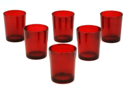 10 Pack Red Glass Votive Tealight Candle Holders House Party Centerpiece Xmas Wedding Decor Glass Candlestick Party Decorations Bridal Valentines Event